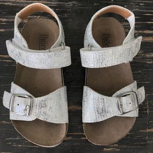 White / Silver Toddler Sandals